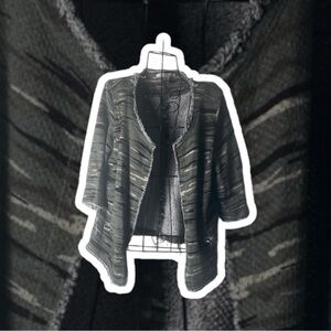 American Rag Green and Gray Patterned Poncho